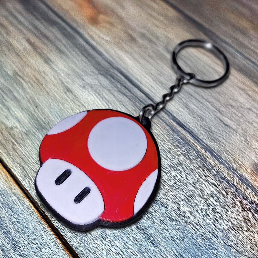 Mario Mushroom Keychain - Printable Design